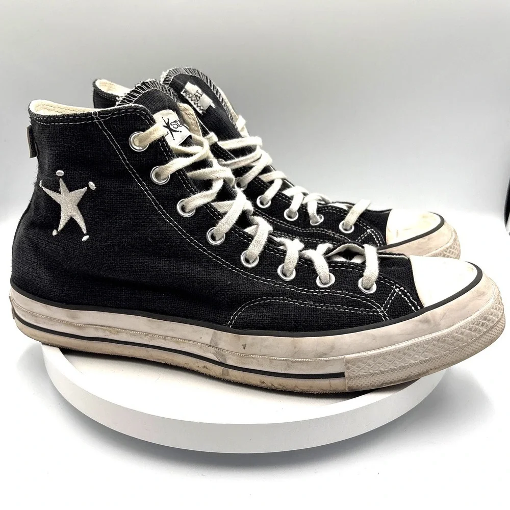 Stussy Converse Chuck 70 Hi 12 Black Streetwear Hemp Star A01765C Sneaker